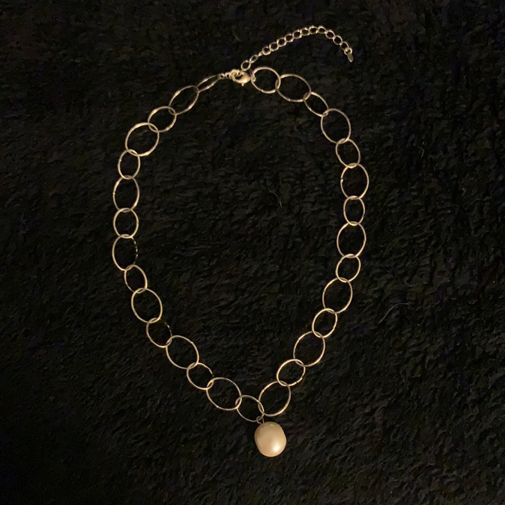 Faux Pearl & Gold Necklace